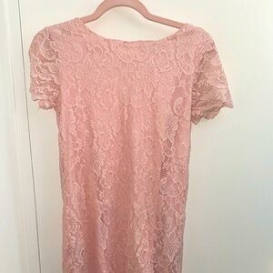 Elegant Pink Lace Dress
